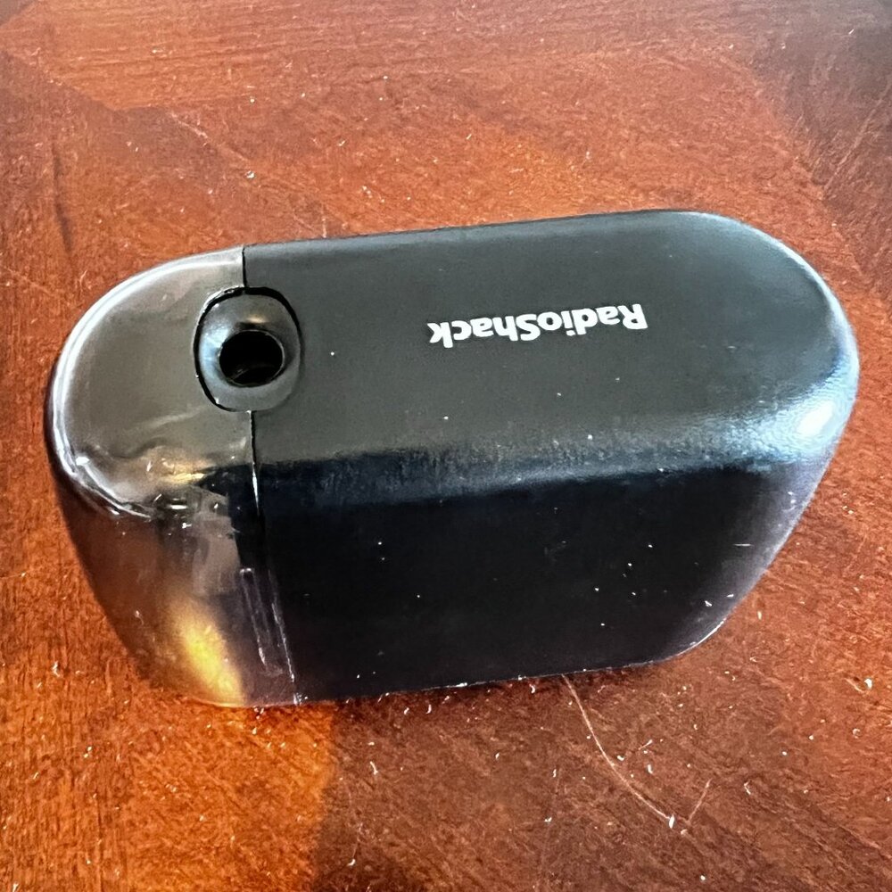 RadioShack Black Battery-Powered Electric Pencil Sharpener Compact Desktop Tool